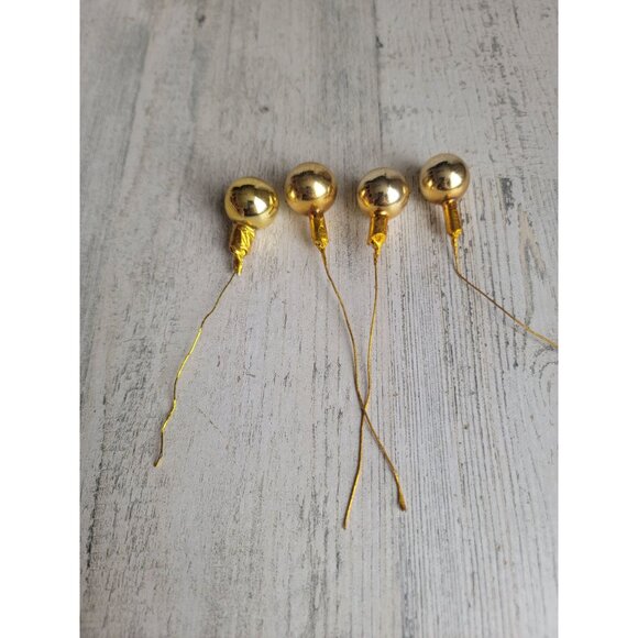 Vintage Mercury Golden Ball glass tree branch ornament xmas set - Picture 2 of 8